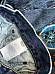 Ralph Lauren 32x34 Blue Sullivan Slim Def Leppard ACDC Patchwork Paint Splatter
