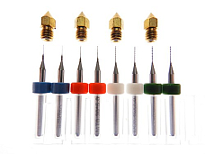 8pc .2mm .3mm .4mm .5mm 3D Printer Extruder Clogged Nozzle Bits + nozzles