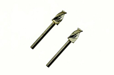 2qty 6.5mm End Mill Router Bit FR4 CNC Spiral 2 Flute 1/8 Shank