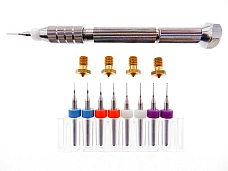 8pc .2mm .3mm .4mm .5mm J-head 3D Printer Clogged Nozzle Bit Kit + Pin Vise