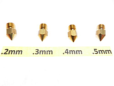 .2mm .3mm .4mm .5mm 3D Printer Nozzle for MK7 MK8 makerbot RepRap 1.75mm ABS PLA